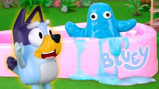 Bluey And Bingo - Slime Monster Inside The Swimming Pool