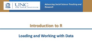 Introduction to R: Loading and Working with Data