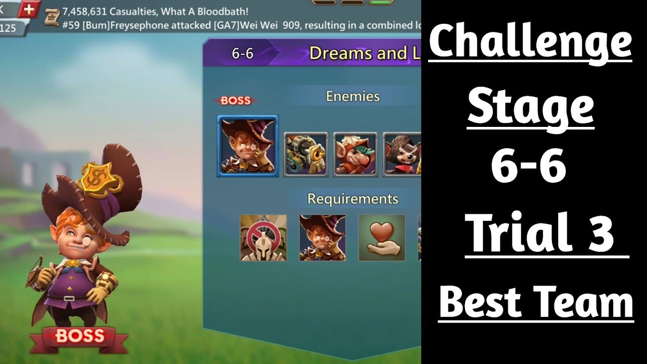 Lords Mobile Challenge Stage 6-6 Trial 3 Best Team