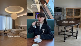 Korea vlog: house hunting, vintage furniture, korean tea house, surgery update, cabbage dumplings