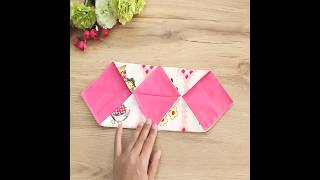 A wonderful and practical DIY project video that can be made with 2 pieces of square fabric.