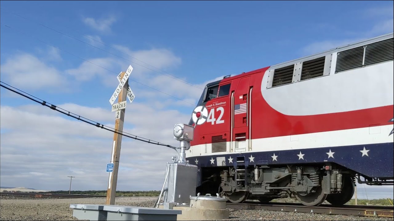 Amtrak's Veterans heritage unit 42 @ Delhi, CO Wig Wag on May 2nd, 2020
