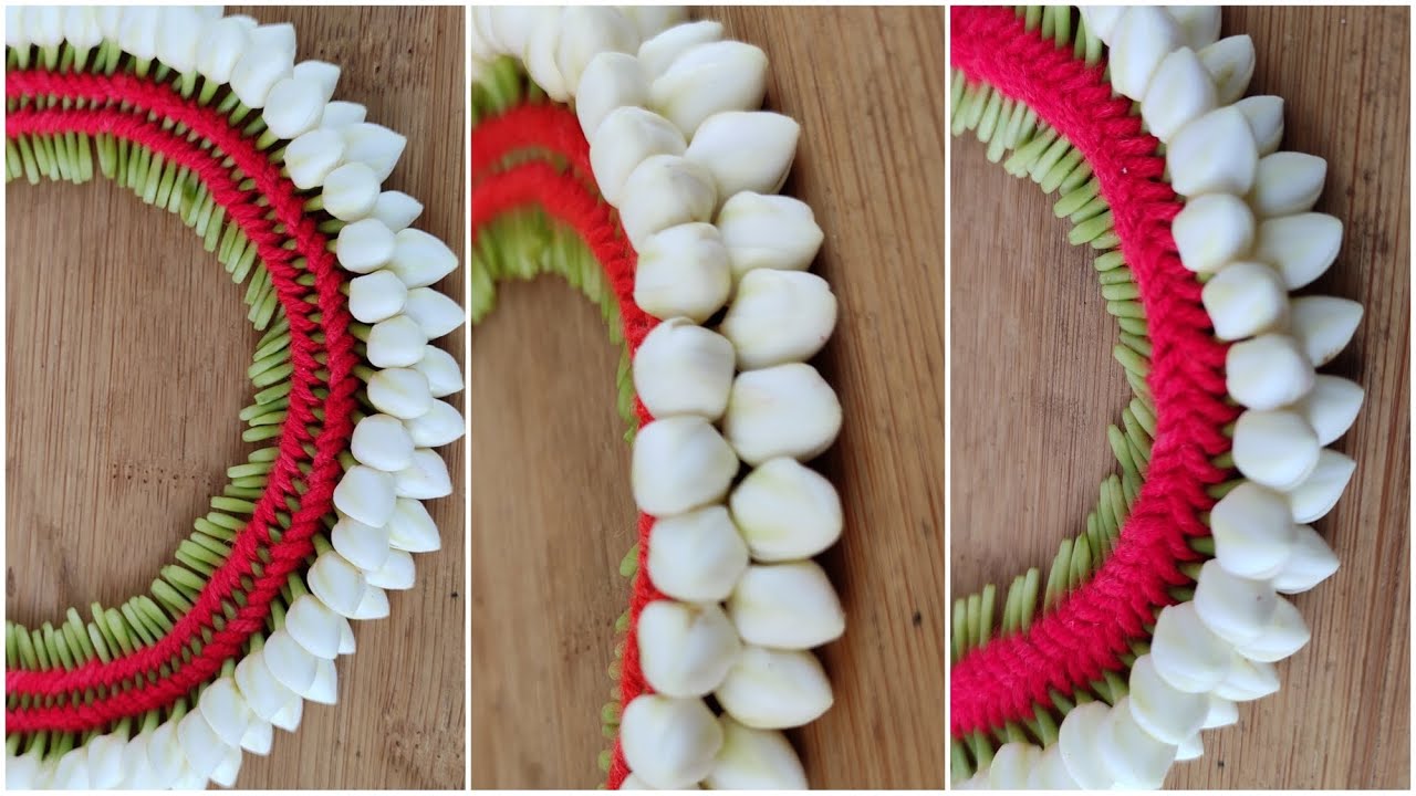 How to tie jasmine flowers one sided double layer Crape Jasmine