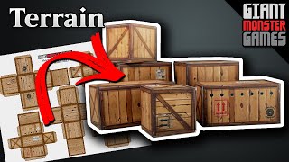 DIY Game Terrain - Free Paper Craft Wood Boxes, Fast and Easy war game terrain - Build time 30 min screenshot 4