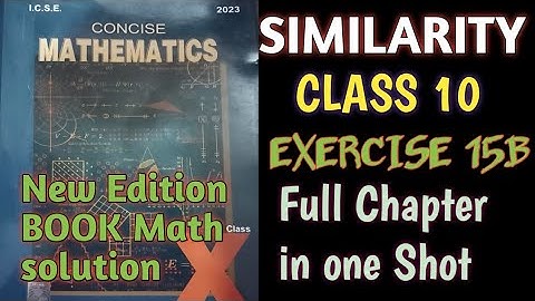 Similarity class 10 Ex-15B icse Selina || Maths || Chapter 15|| concise Selina