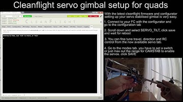 Cleanflight servo stabilised gimbal setup Naze32