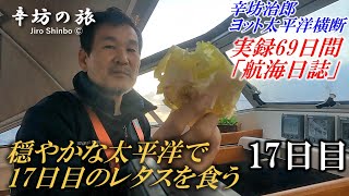 穏やかな太平洋で17日目のレタスを食う 辛坊治郎ヨット太平洋横断往路69日間の航海日誌動画17日目～辛坊の旅～