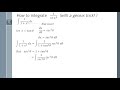 How to Integrate 1/(1+ x^2) - Much Easier Method