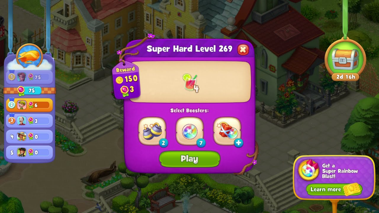 Gardenscapes 269 Super Hard Level - NO BooSTERS - YouTube