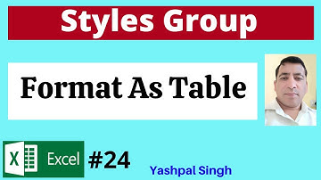 How To use Format As Table in Styles Group | MS Excel |  | Hindi |