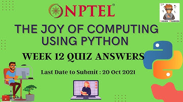 The Joy of Computing Using Python Week 12 Quiz Answers | NPTEL Course Quiz Answer | #CodingBuddies |