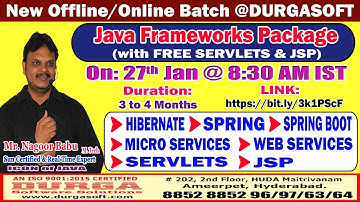 Java Frameworks Package Offline/Online Training @ DURGASOFT