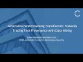 Adversarial Watermarking Transformer: Enhancing Text Provenance Tracking through Data Hiding