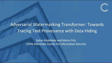 Adversarial Watermarking Transformer: Towards Tracing Text Provenance with Data Hiding