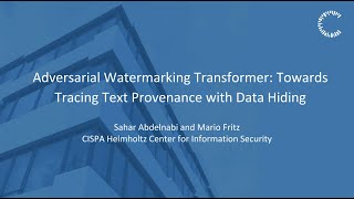 Adversarial Watermarking Transformer: Towards Tracing Text Provenance with Data Hiding