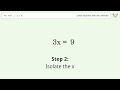 Solve x*3=9: Linear Equation Video Solution | Tiger Algebra