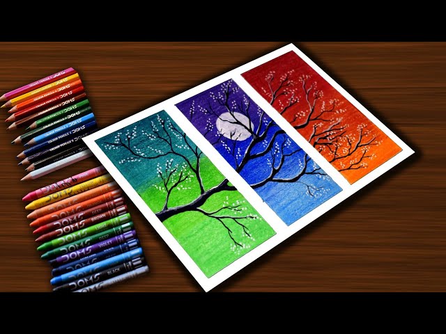 Easy Wax Crayon Drawing for Beginners - YouTube