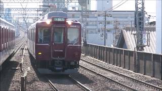 【近鉄復刻塗装車と阪神1000系ラッピング車】近鉄今里駅にて