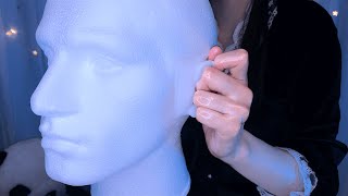 ASMR Brain Melting Ear Massage to Fall Asleep 😴 lotion, oil, cream, vaseline, SR3D dummy head/耳マッサージ