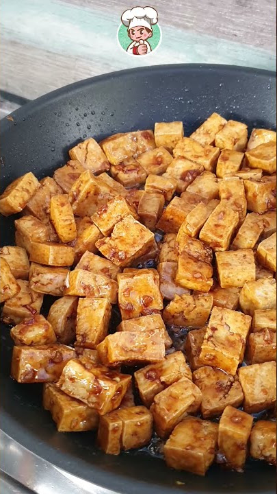 Fried Tofu in Spicy Oyster Sauce Glaze #stirfriedtofu #tofu #shorts #asmr