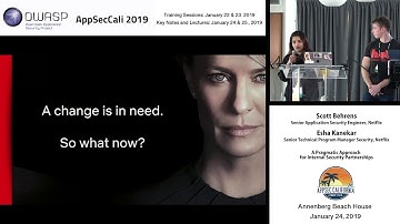 AppSecCali 2019 - A​ Pragmatic Approach for Internal Security Partnerships