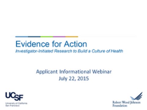 7/22 Evidence for Action Applicant Informational Webinar