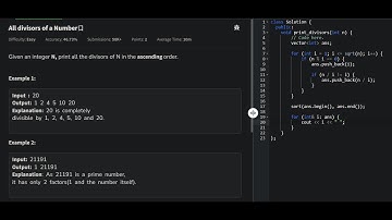 GFG Practice | All divisors of a Number | Solved in CPP