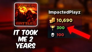What happens when you reach 300 WINS in Tower Battles?