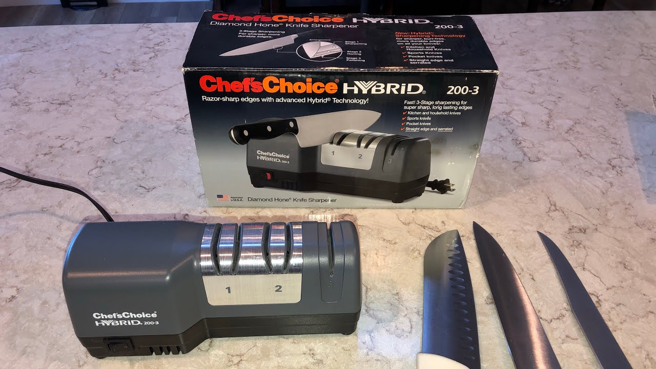 Chef's Choice HYBRID 250 Diamond Hone Electric & Manual Knife Sharpener  Knives