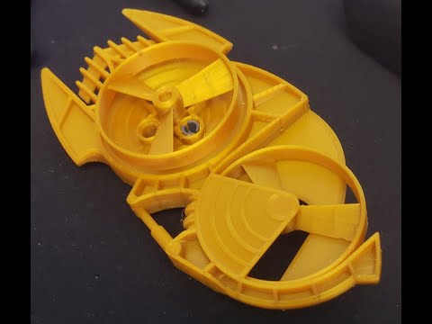 Pearl Gold 3D Printed Toa Hagah Shield, and Rhotuka Spinner