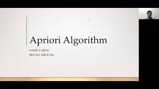 Apriori Algorithm for Association Rule Mining | RapidMiner | Arun S | 19BCE1106