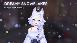 Blue Dreamy Snowflakes Winter Animated Vtuber Stream Assets Decorations