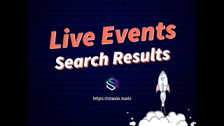 Live Events Builder  Search Results Update