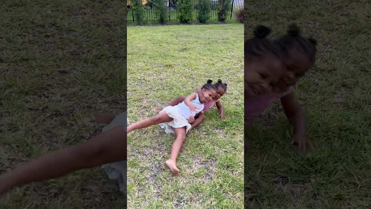 Dad catches baby sister fighting big sister 