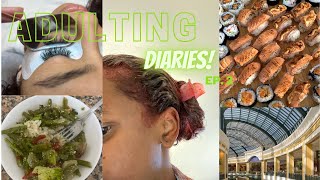 ADULTING DIARIES EP 2  | redying my hair,  being an esthetician student & cooking with me!  |