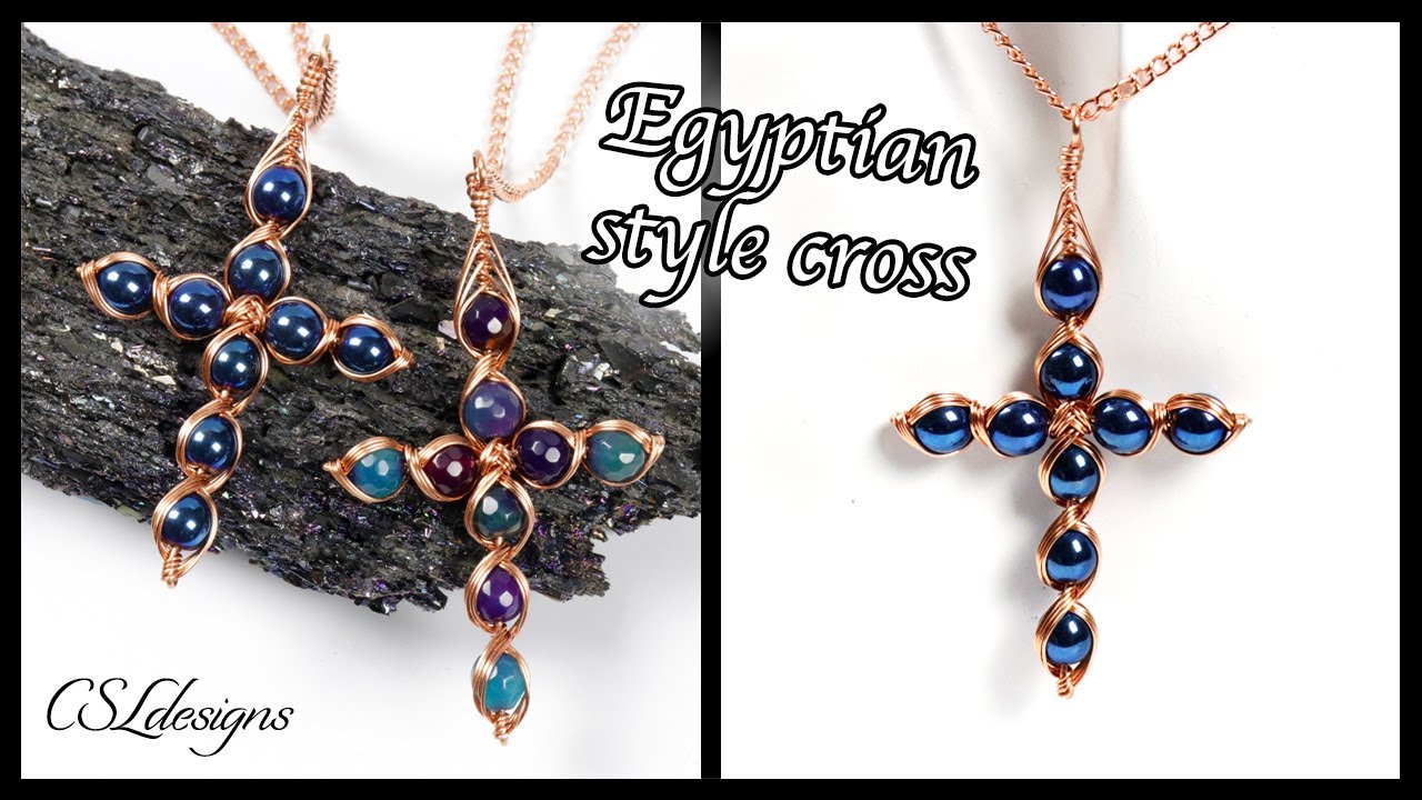 Egyptian style wirework cross pendant 