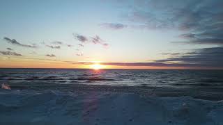 Winter Wonders at Sauble Beach: Ice Shelves and Sunsets