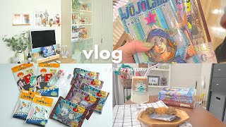 vlog｜どんどんオタクグッズに侵食される部屋🫠開封して、お部屋模様替え🖥️新入り漫画🌟/ハイキュー,呪術廻戦,JoJoLands