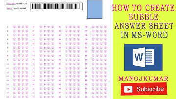 How to create bubble answer sheet in word || ms word || ms office || Manoj Kumar ||