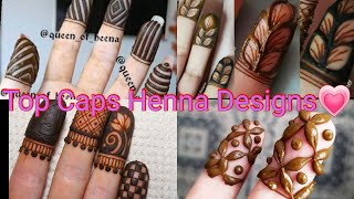 Top Caps henna designs 2022 | Simple Finger tips henna designs for wedding screenshot 5