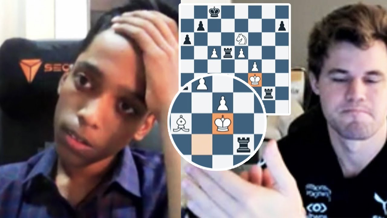 Enquanto Praggnanandhaa e Magnus Carlsen lutavam pelo primeiro