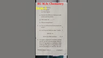 RU M.Sc Chemistry sem-2 Ranchi university 2021-23 paper-201 #sem2 #RU #Chem #msc #paper