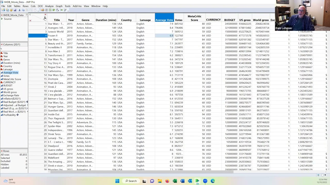 Intro to JMP:  Preparing Data for Analysis