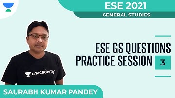 ESE GS Questions Practice Session 3 | ESE 2021 | General Studies | Saurabh Kumar Pandey