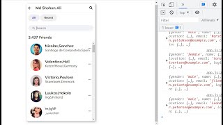 Facebook friend list search how to work  javascript simple project , Md Sohan Ali, work24sohan screenshot 3