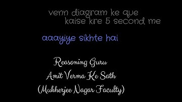 Reasoning -LOGICAL VENN DIAGRAM QUESTIONS part 2 by AMIT VERMA SIR (Reasoning faculty)