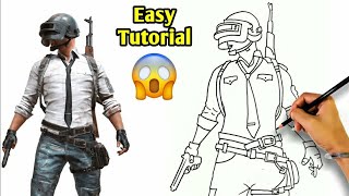 Pubg 캐릭터 그리는 방법 - 단계별 드로잉 || 쉬운 그림 그리기 || PUBG가 인도에서 금지되었습니다 screenshot 5