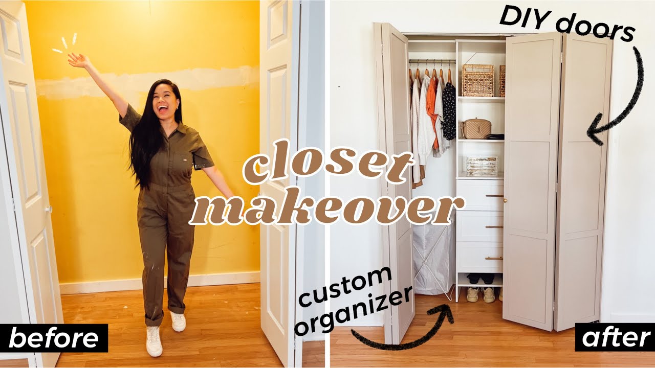 I BUILT MY DREAM CLOSET! *EXTREME MAKEOVER* | DIY Bifold Doors + Custom Closet Organizer on a Budget