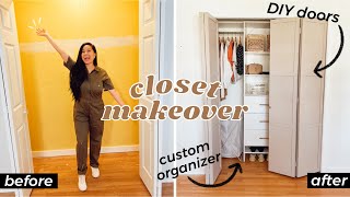 I BUILT MY DREAM CLOSET! *EXTREME MAKEOVER* | DIY Bifold Doors + Custom Closet Organizer on a Budget