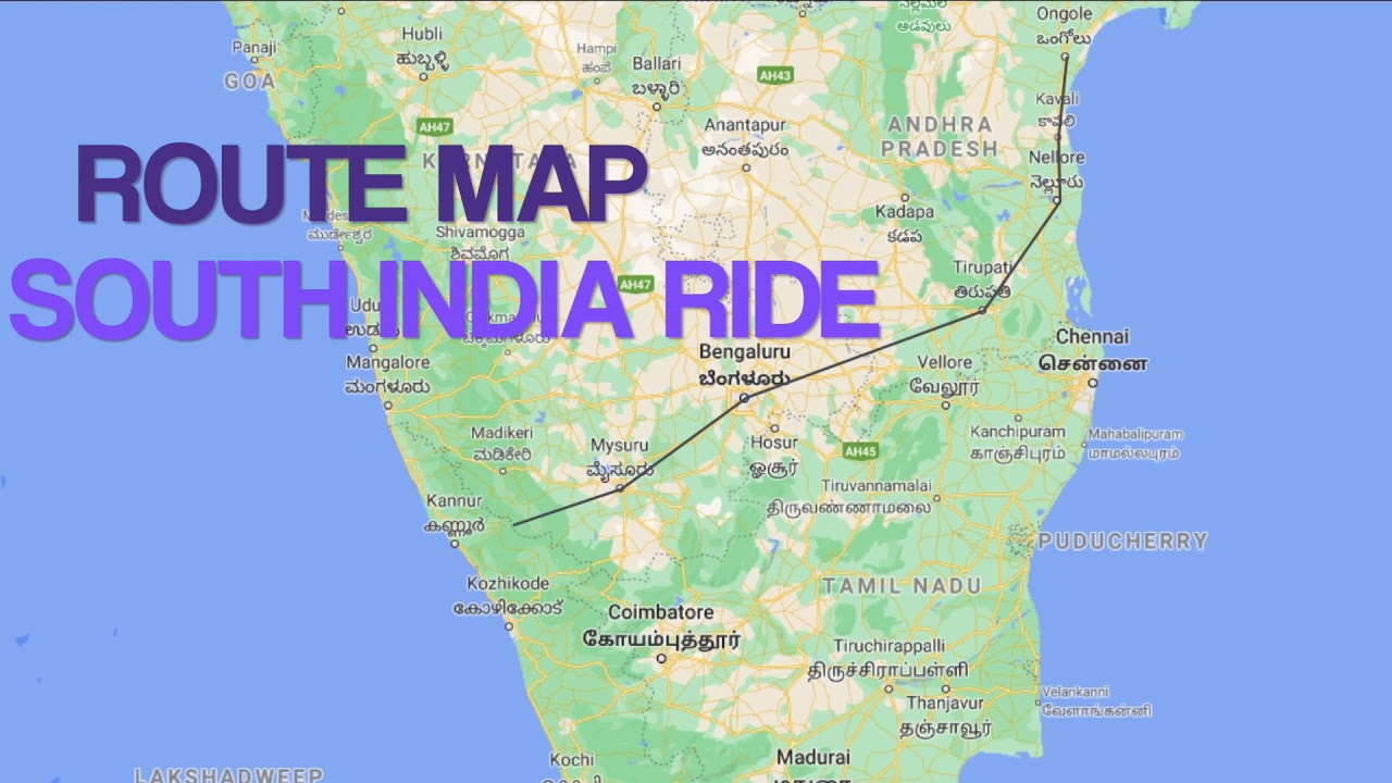 SOUTH INDIA RIDE ROUTE MAP - YouTube